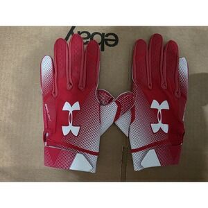 NWOT Under Armour Men's Medium Spotlight‎ NCAA Football Receiver Gloves Red